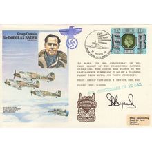 Sir Douglas Bader Swastika Last Hawker Hurricane Flown Hand Signed Military FDC