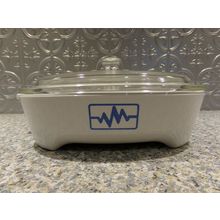 Corning Blue Heartbeat / Radio Wave Brown 'N Sear Microwave Casserole & 4-B Lid