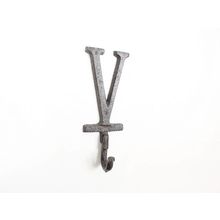 Pack Of 2] Cast Iron Letter V Alphabet Wall Hook 6""