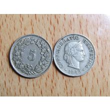 Switzerland 1943 5 Rappen Coin