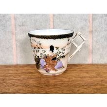 Japanese Art Deco Tea Cup, Vintage Oriental Porcelain, Eggshell China 1930s 1920