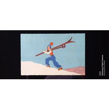 Skieur avec echarpe rouge E. Martin CIR