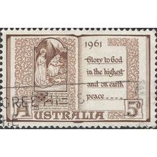 AUSTRALIA, CHRISTMAS, Glory to God in the Highest, brown 1961, 5d, #5