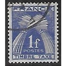 Po Mi 84: 1 Fr. blue Postage Due Stamp: Wheatsheaves