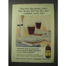 1958 Sunsweet Prune Juice Ad - Keeps You On-The-Dot