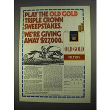 1974 Old Gold Cigarettes Ad - Triple Crown Sweepstakes