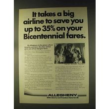 1976 Allegheny Airlines Ad - Bicentennial Fares