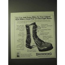 1977 Browning Ultra-Light Boots Ad - Add Extra Miles