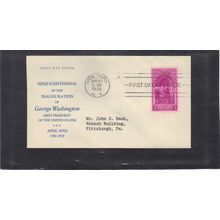 FDC Art Craft 854 3c Inauguration (Unkn Cachet-Typed/A) CV00836