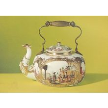 Antique Medieval 1700s Chinese Swiss Switzerland Kettle Postcard