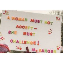 A Woman Must Challenge Womens Rights Political March Rally Postcard