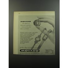 1956 Movado Watches Ad - Movado the finest of diamond watches