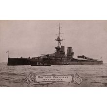 British Bulwarks HMS Iron Duke Real Photo WW1 Ship Postcard