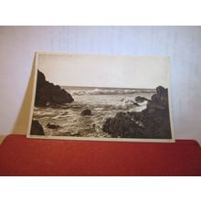 SEA AND ROCKS, BUDE, CORNWALL, unused vintage postcard =