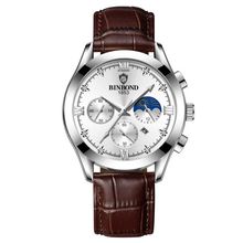 BINBOND B3591 30m Waterproof Luminous Calendar Men Watch, Rose Gold-Black, Rose