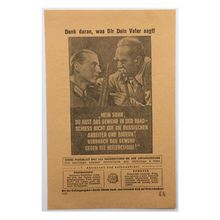Original WW2 Russian/Soviet Air Drop Leaflet. - Code 1121. - 1942.