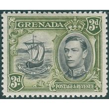 Grenada 1938 3d. black & olive-green Perf 12½ SG158 unused