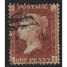 GB 1858 QUEEN VICTORIA 1d RED PLATE 194 USED SG43 / 44 " LE "