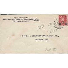 Canada Arch Leaf Issue Die 1 - 1933 Centralia ONT with RPO