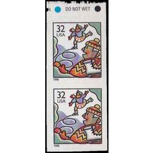 3117 32c Skaters Fine MNH BPS Vert Pair V5023