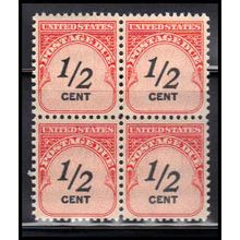 J88 1/2c Postage Due Fine MNH Blk/4 O7055