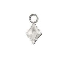 Sterling Silver Puffed Diamond Pendant