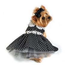 Polka Dot Dog Dress - Black and White X-Small