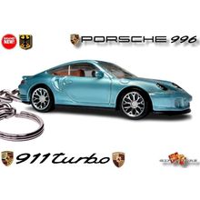 RARE KEYCHAIN BLUE PORSCHE 911 TURBO/S 996 CUSTOM Ltd Ed.