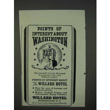 1940 Willard Hotel Ad - Points of Interest Washington