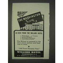 1940 Willard Hotel Ad - The Washington Scene