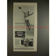 1955 Zeiss Ikon Contaflex II Camera Ad - Vollyball!!