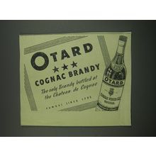 1949 Otard Cognac Brandy Ad - The only brandy bottled at the chateau de Cognac