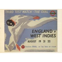 England Vs West Indies 1922 Cricket Third Test Transport Postcard