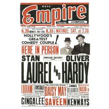 Laurel & Hardy Live In Liverpool Empire 1954 Theatre Poster Postcard