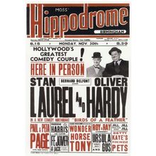 Laurel & Hardy Live at Moss Hippodrome Birmingham 1953 Poster Postcard