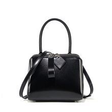 Genuine Leather Women Tote Bag Soft Handbags Vintage Shoulder Purses Black
