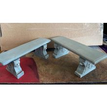Two Grey Benches for a dollshouse Garden