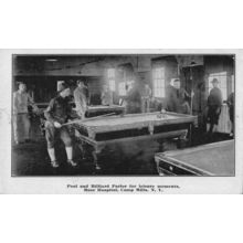 Pool Billiards Parlor Base Hospital Camp Mills New York Old Military Postcard