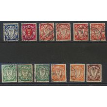 Danzig Stamps, 1920's & 1930's Coat of Arms, Used, 12 Stamps Total, Duplicates