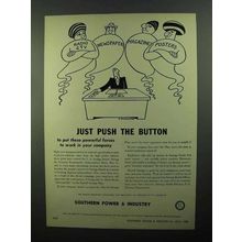 1950 U.S. Treasury Savings Bonds Ad - Art by O. Soglow - Push Button