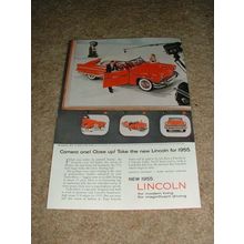 1955 Lincoln Car ad w/ Ed Sullivan and Julia Meade NICE