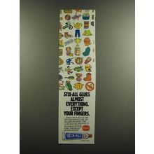 1986 Borden Stix-All Adhesive Ad - Stix-All glues almost everything
