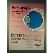 1989 Varilux Lenses Ad - Presbyopia If you're over 40