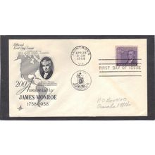 FDC Art Craft 1105 3c James Monroe (Cachet-Penciled/A) CV42208