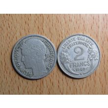 France Republic 1949B 2 Francs Coin