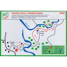 Hardraw Force Yorkshire Dales Walking Rambling Map Postcard