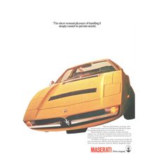 MASERATI Drive a legend Car : Original Vintage 1975 Magazine Advert