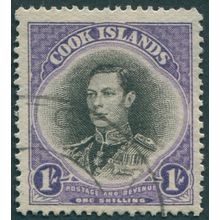 Cook Islands 1938 1s black & violet SG127 used