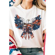 White American Flag Eagle Print Independence Day Tee