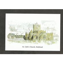 Postcard Wales Gwynedd Holyhead St Cybis Church